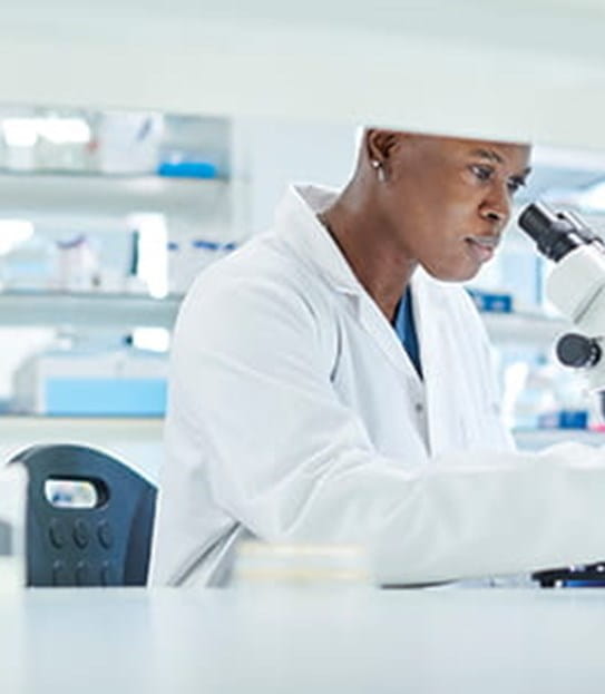 A researcher in a lab.