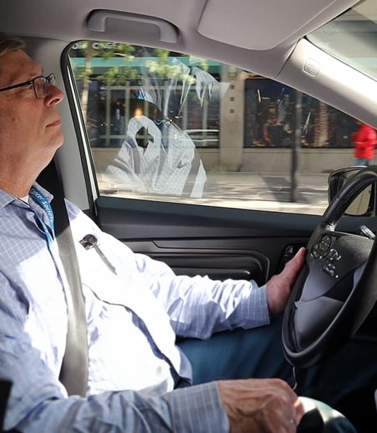 Gord driving.